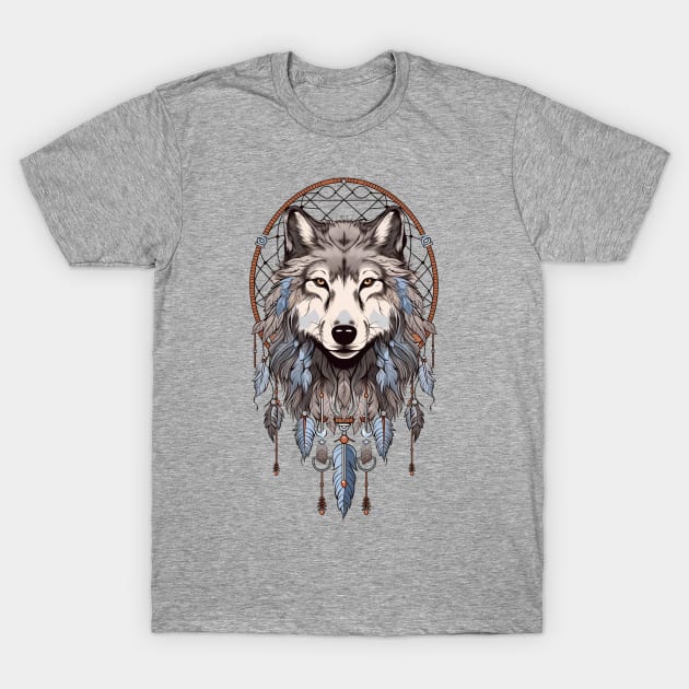 Wolf Head Dream Catcher 6 T-Shirt by Gypsykiss